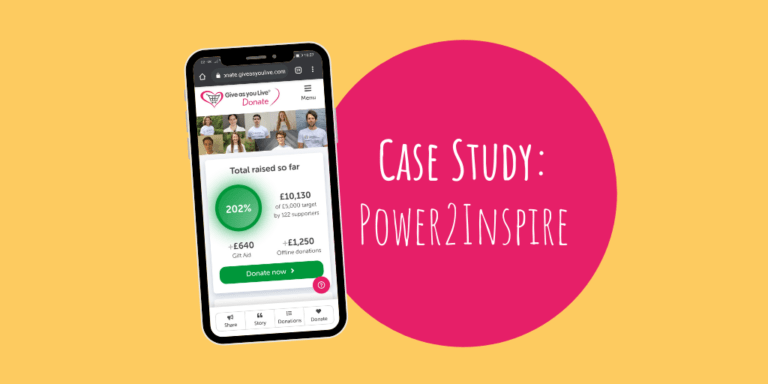 Power2Inspire: How We're Using Give as you Live Donate Fundraising Pages