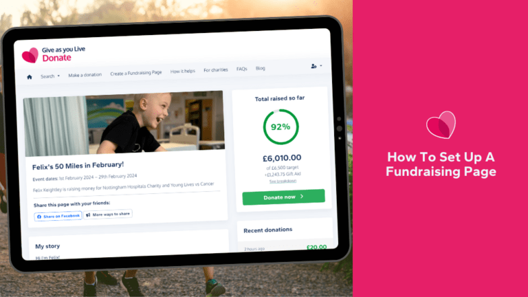 How to set up a Fundraising Page with Give as you Live Donate
