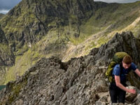 Scott and Finn climbing the Welsh 3000s for Young Lives vs Cancer