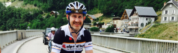 WIll Murphy battles gravity and heat on a bicycle